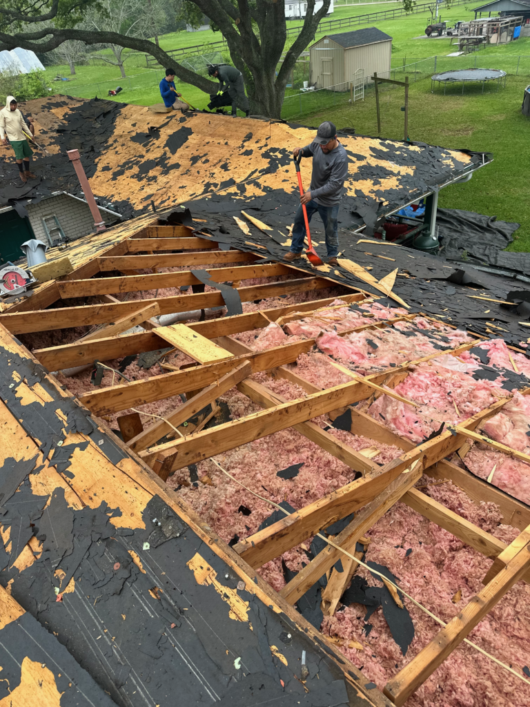 Storm damage documentation — hail and wind damage on a Gulf Coast roof